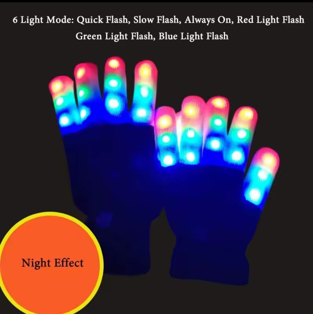 Guantes Con Luces Led 6 Tonalidades