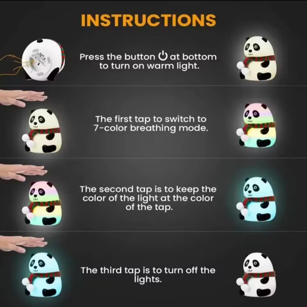 Lámpara Panda Touch con luz tenue