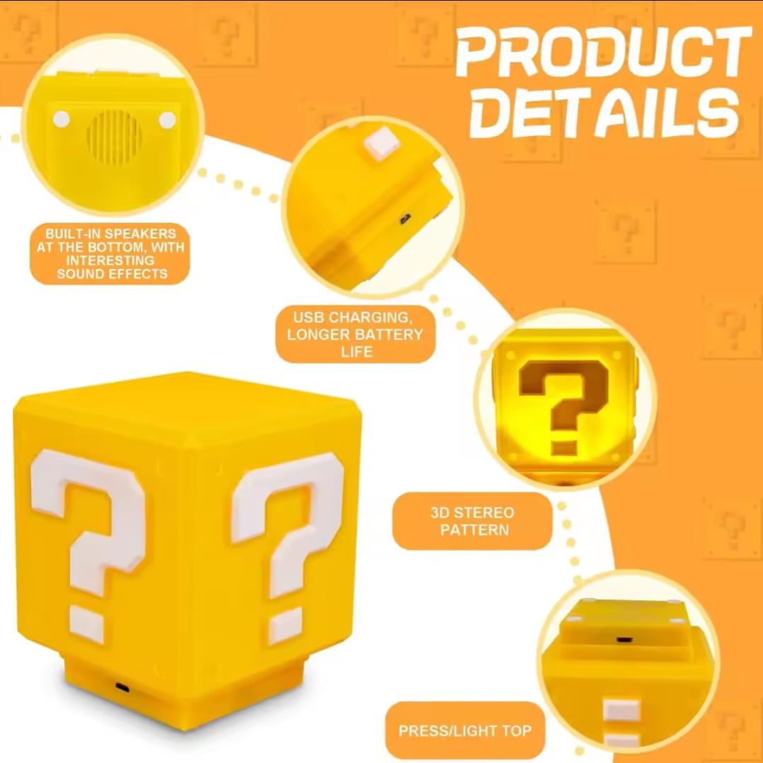 Lámpara Cubo Mario Bros Led Sonido USB