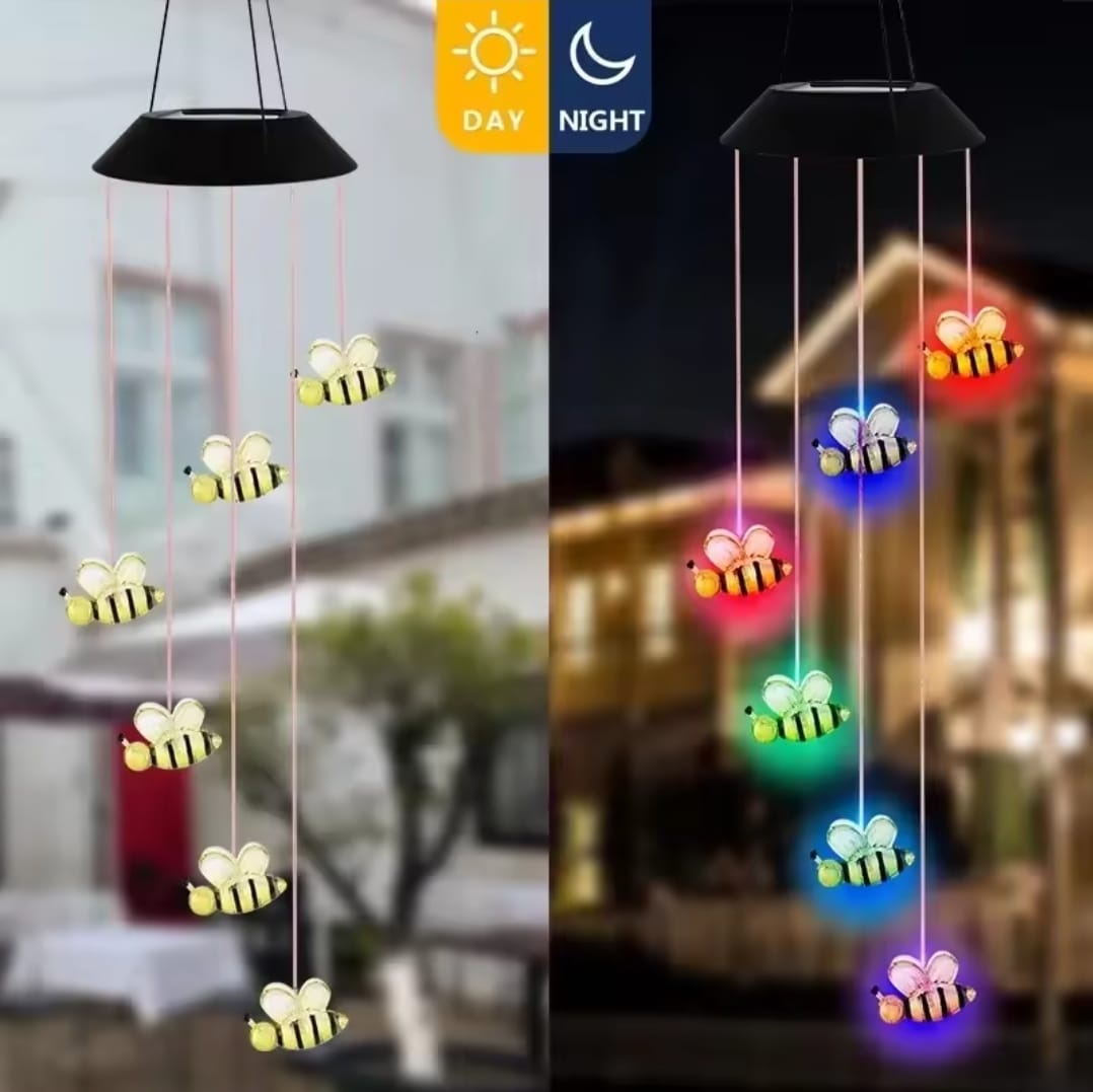 Colgante Solar Abejas luz Multicolor
