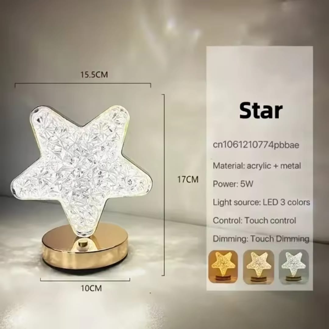 Lampara Estrella de Cristal Luces LED