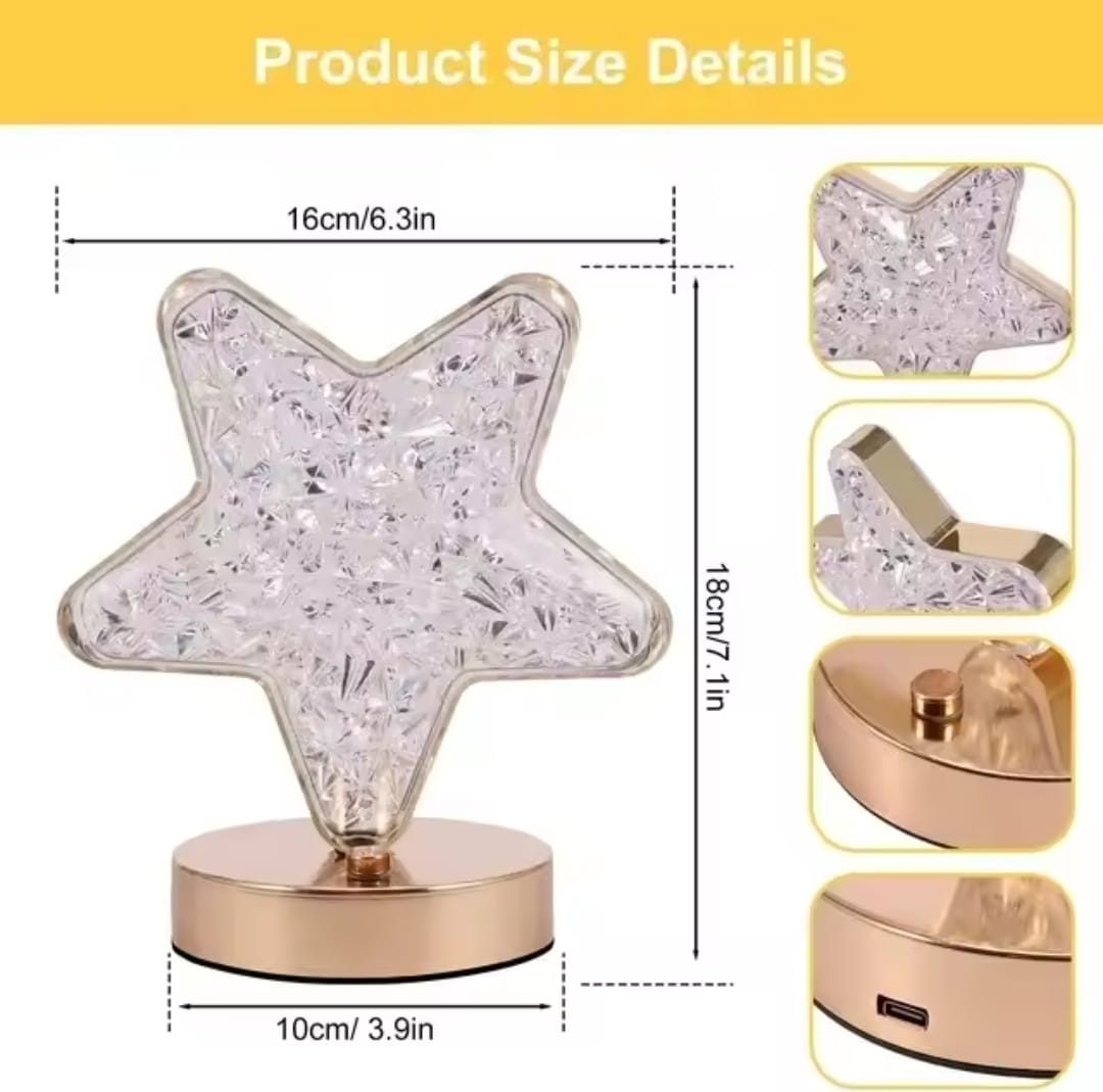 Lampara Estrella de Cristal Luces LED