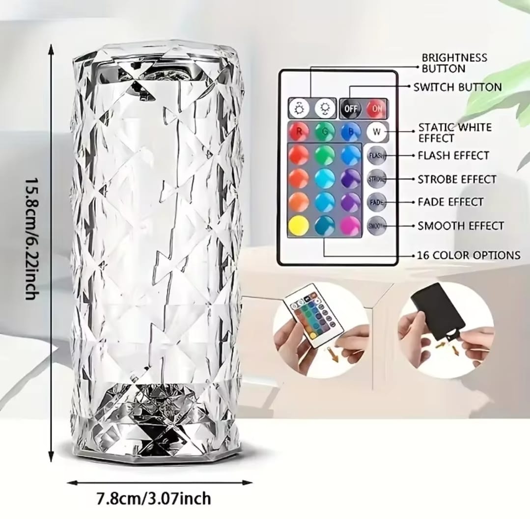 Lámpara de Cristal Touch - Parlante Bluetooth
