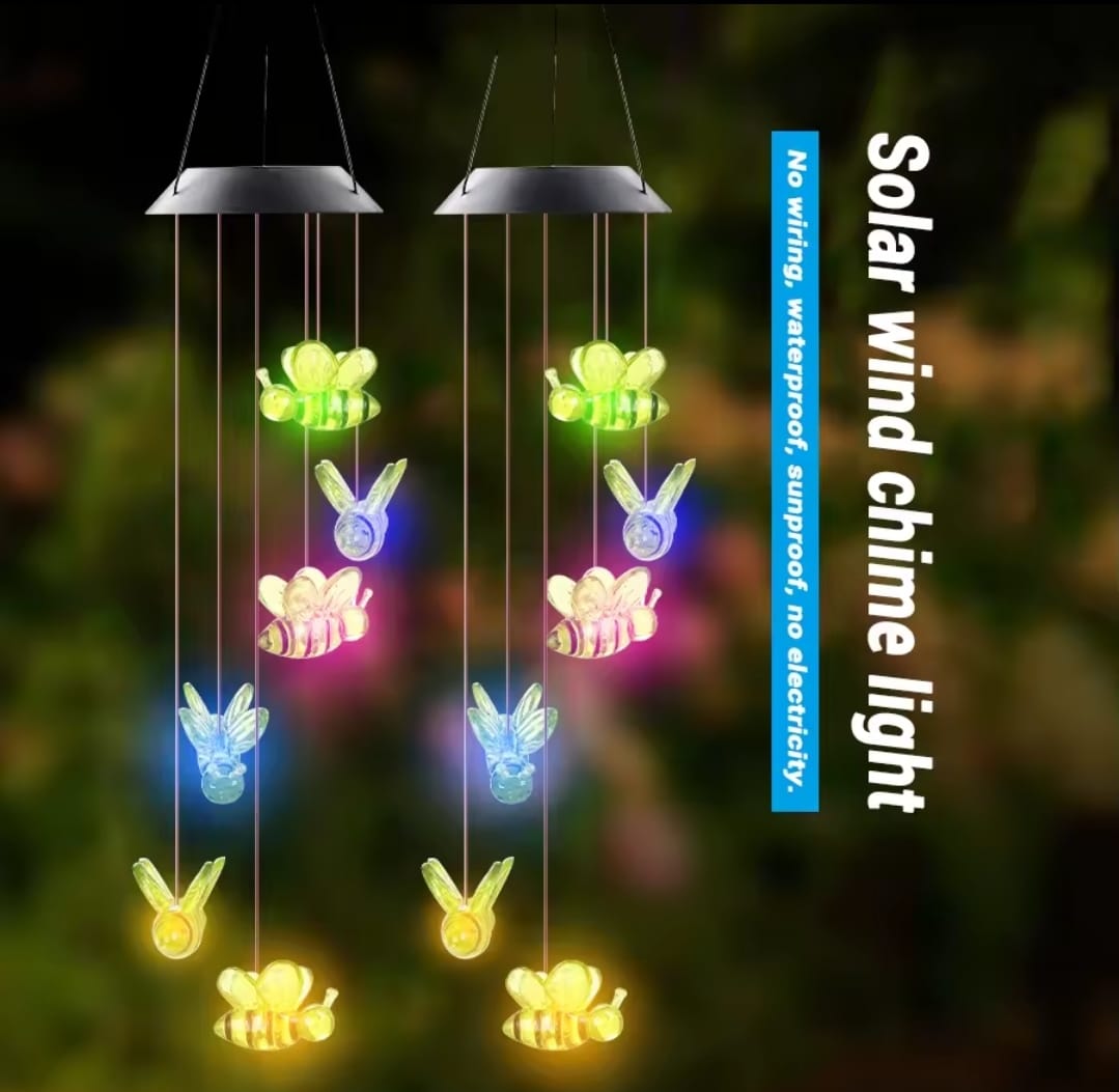 Colgante Solar Abejas luz Multicolor